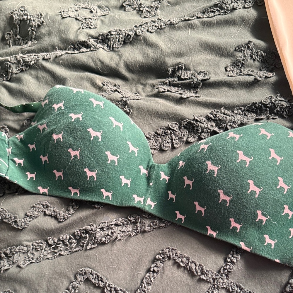 Victoria's Secret Green Bra with Pink Accents